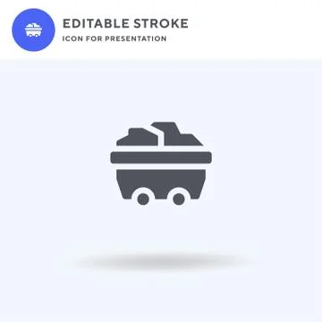 Mine Cart icon vector, filled flat sign, solid pictogram isolated on white, logo Illustrazione stock