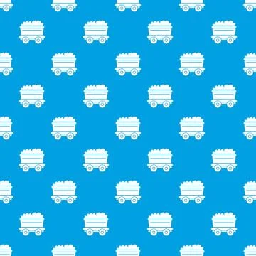 Mine cart pattern vector seamless blue イラスト素材