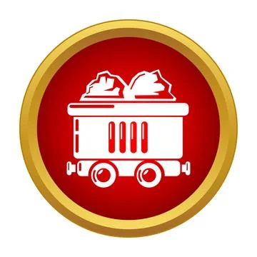 Mine cart transporting coal for mining industry energy Stock Illustration