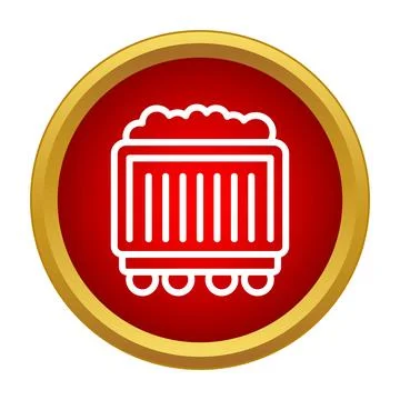 Mine cart transporting coal or ore material icon Stock Illustration