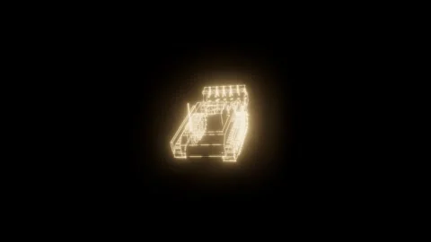 Mine clearer archive tumbling turntable technical drawing 3D animation seamless Stock Footage 342240853
