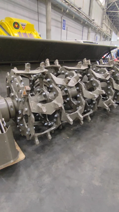 Mine clearing machine. Machine for demining territories from mines. Vertical Stock Footage 278091510