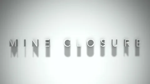 mine closure 3D title animation white te... | Stock Video | Pond5
