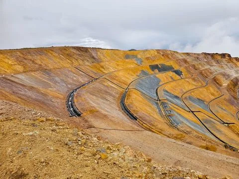 Mine closure activities slope stabilization Stock Photos
