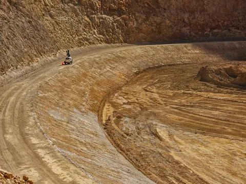 Mine closure activities slope stabilization Foto stock
