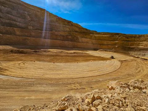 Mine closure activities slope stabilization Stock Photos