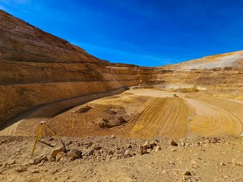 Mine closure activities slope stabilization Stock Photos