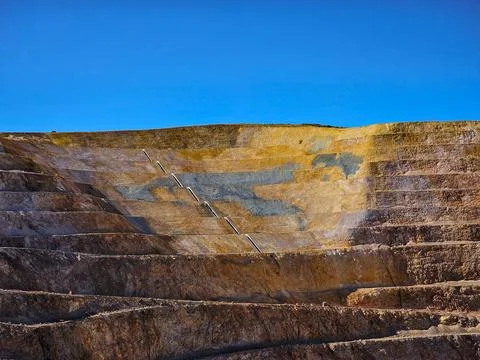 Mine closure activities slope stabilization Stock Photos