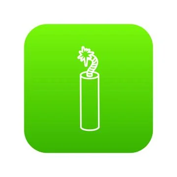 Mine dynamite icon green vector Illustrazione stock