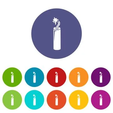 Mine dynamite icons set vector color 스톡 일러스트