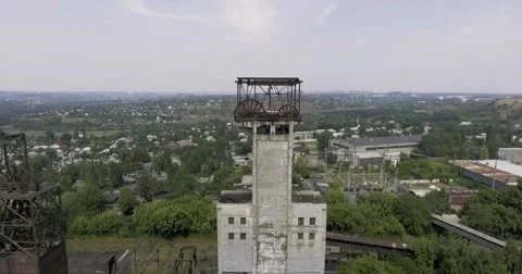 Mine elevator wheel under working Stock Footage 65767115