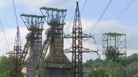 Mine elevator wheel under working. Stock Footage 131960898