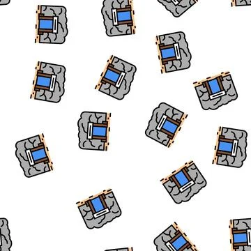 Mine entry vector seamless pattern Stock Illustration