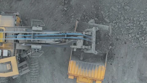 Mine excavator loading coal into an open... | Stock Video | Pond5