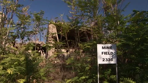 Mine field, Nicosia Buffer Zone, Cyprus Stock Footage 61393376