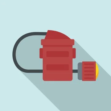 Mine flashlight icon, flat style Stock Illustration