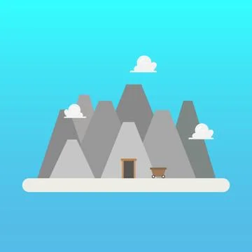 Mine in flat style Ilustração Stock