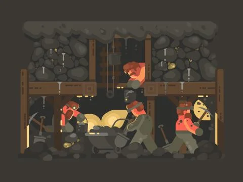 Mine for gold mining イラスト素材