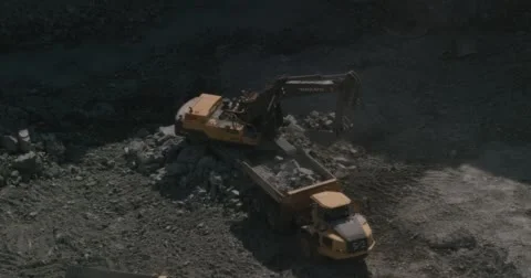Mine machinery at work Stock Footage 60681346