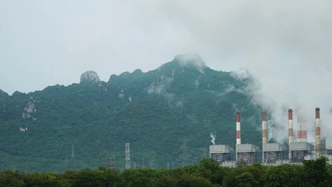 Mine Mae Moh coal-fired power plant in Thailand Stock Footage 113356572
