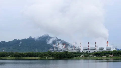 Mine Mae Moh coal-fired power plant in Thailand Stock Footage 113357748