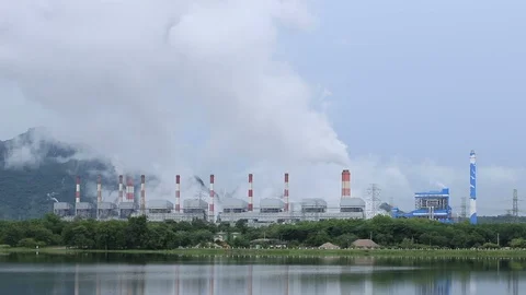 Mine Mae Moh coal-fired power plant in Thailand Video stock 113359966