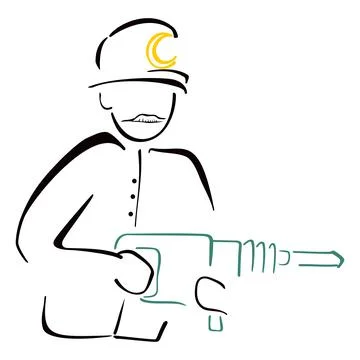 Mine man worker Stock Illustration