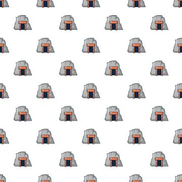 Mine in mountain pattern seamless Stock Illustration