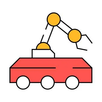 Mine neutralization robot icon color illustration Ilustração Stock