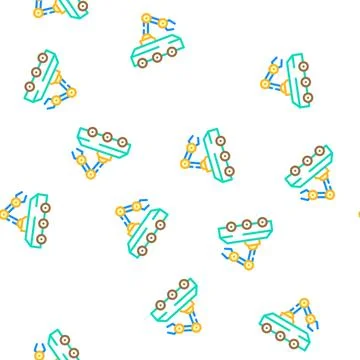Mine neutralization robot vector seamless pattern Illustrazione stock