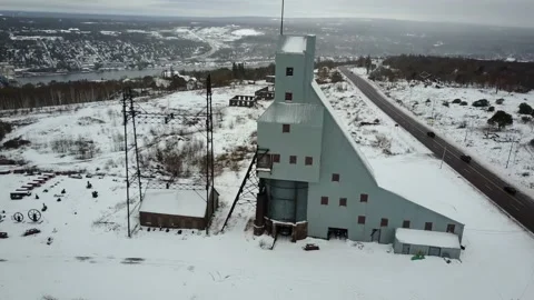 A mine in Northern Michigan in winter. Stock Footage 137125146
