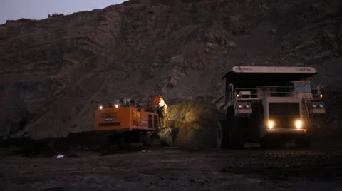 Mine Open Pit By Night Stock Footage 11630856