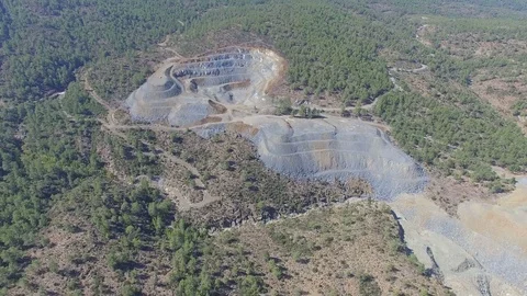 Mine Pit From The Air Stock Footage 80771362