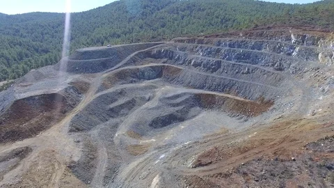 Mine Pit From The Air Stock Footage 80771955