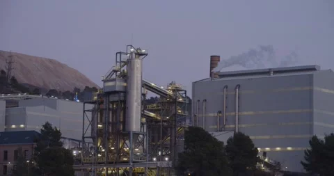 Mine polluting through chimneys. Potash mines in Suria, Catalonia. Stock Footage 272967349