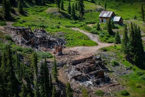 Mine Ruins Alpine Loop Colorado Stock Photos