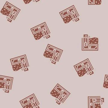 Mine shaft glyph vector seamless pattern Stock Illustration
