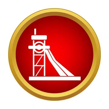 Mine shaft headframe structure extracting resources icon Stock Illustration