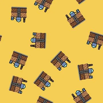 Mine shaft vector seamless pattern Stock Illustration
