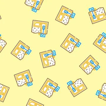 Mine shaft vector seamless pattern Stock Illustration