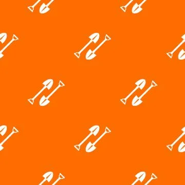 Mine shovel pattern vector orange Stock Illustration