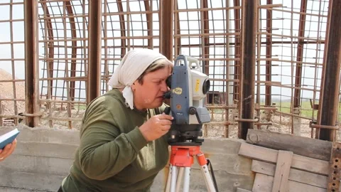 Mine surveyors work on the construction of a coal mine Stock Footage 85694823