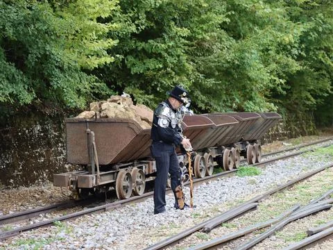 Mine train carriages Stock Photos