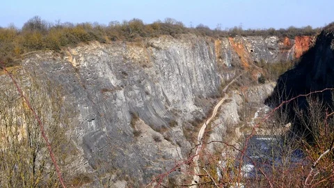 Mine used for mining stone, surface quarry Vídeo Stock 120386166
