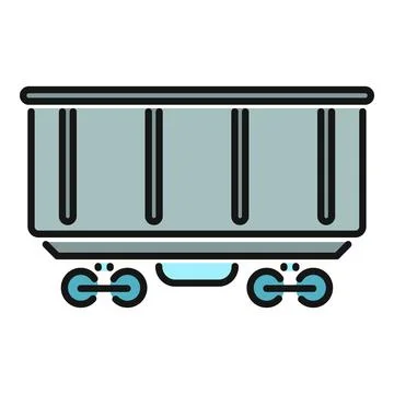 Mine wagon cart vector icon transportation industry Illustrazione stock