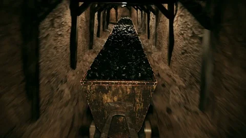 MIne wagon full of coal Stock Footage 77746654