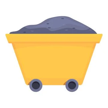 Mine wagon icon cartoon vector. Mining industry Illustrazione stock