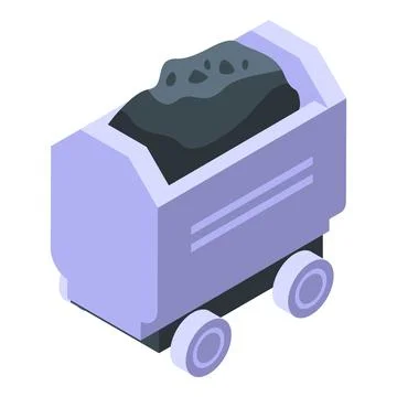 Mine wagon icon isometric vector. Truck machine Illustrazione stock