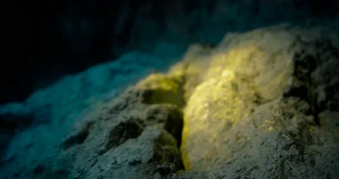 Mine wall with gold nuggets Stock Footage 131720787