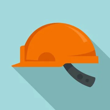 Mine worker helmet icon, flat style Ilustração Stock